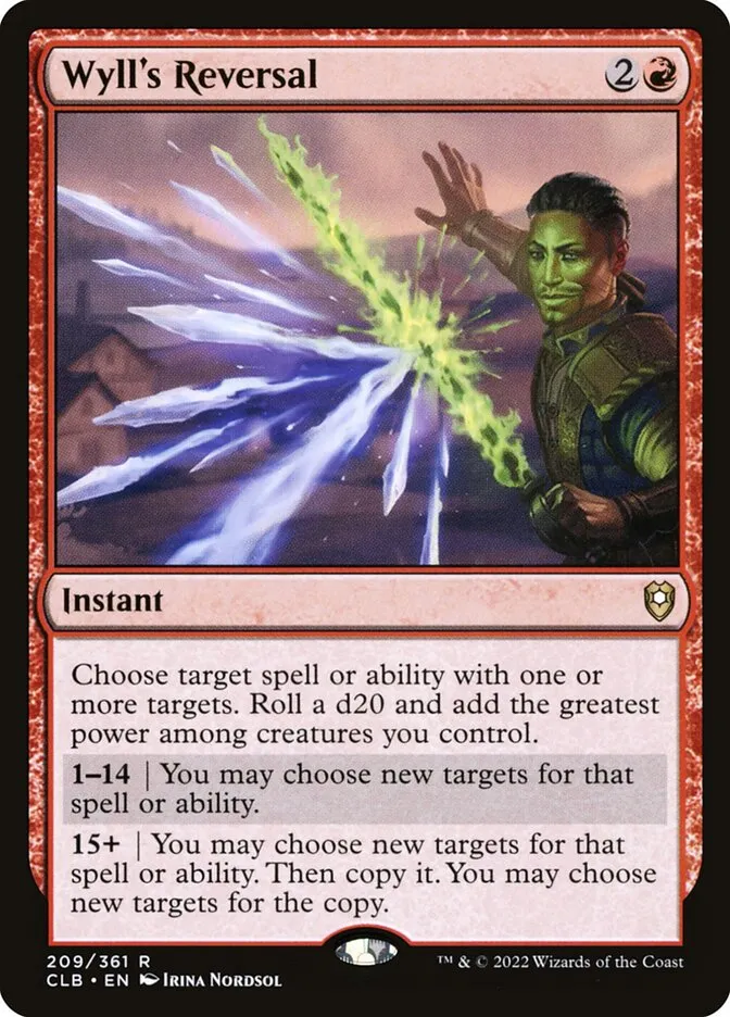 2022 Commander Legends: Battle for Baldur's Gate Wyll's Reversal #209 rare card image