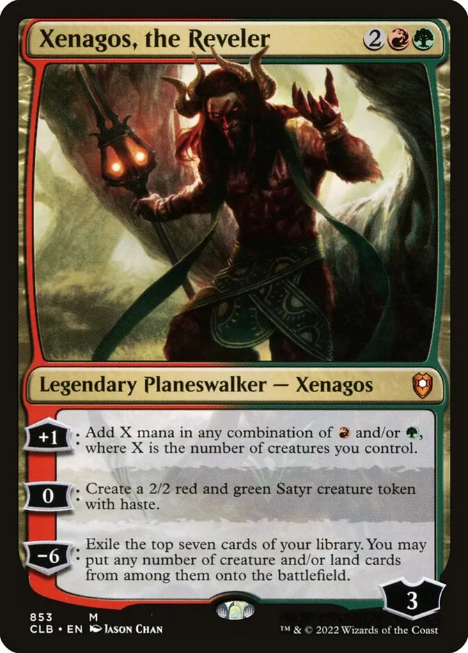 2022 Commander Legends: Battle for Baldur's Gate Xenagos, the Reveler #853 mythic card image