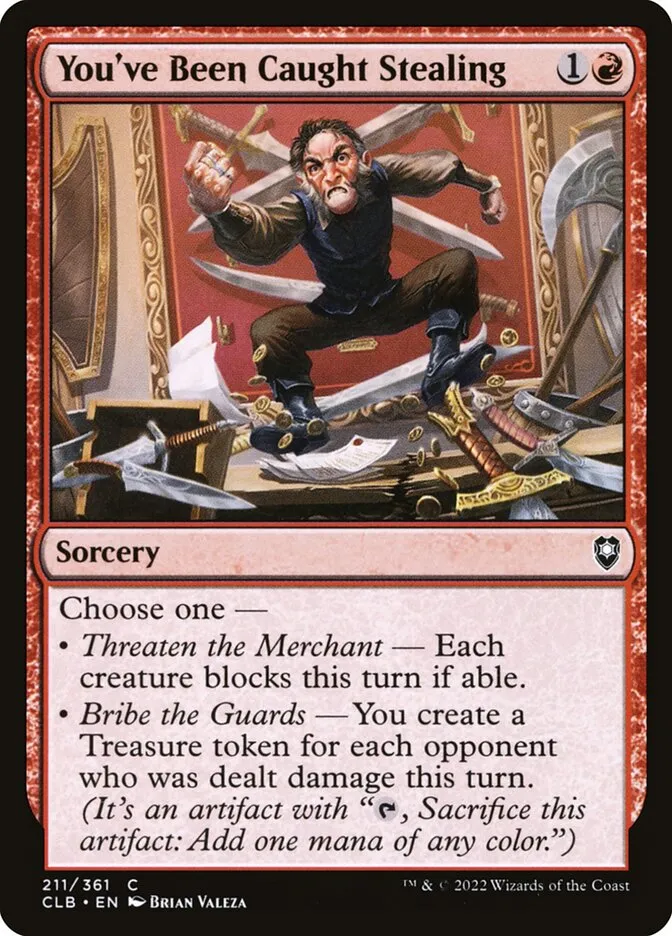2022 Commander Legends: Battle for Baldur's Gate You've Been Caught Stealing #211 common card image