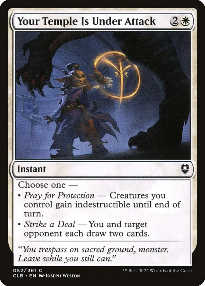 2022 Commander Legends: Battle for Baldur's Gate Your Temple Is Under Attack #52 common card image