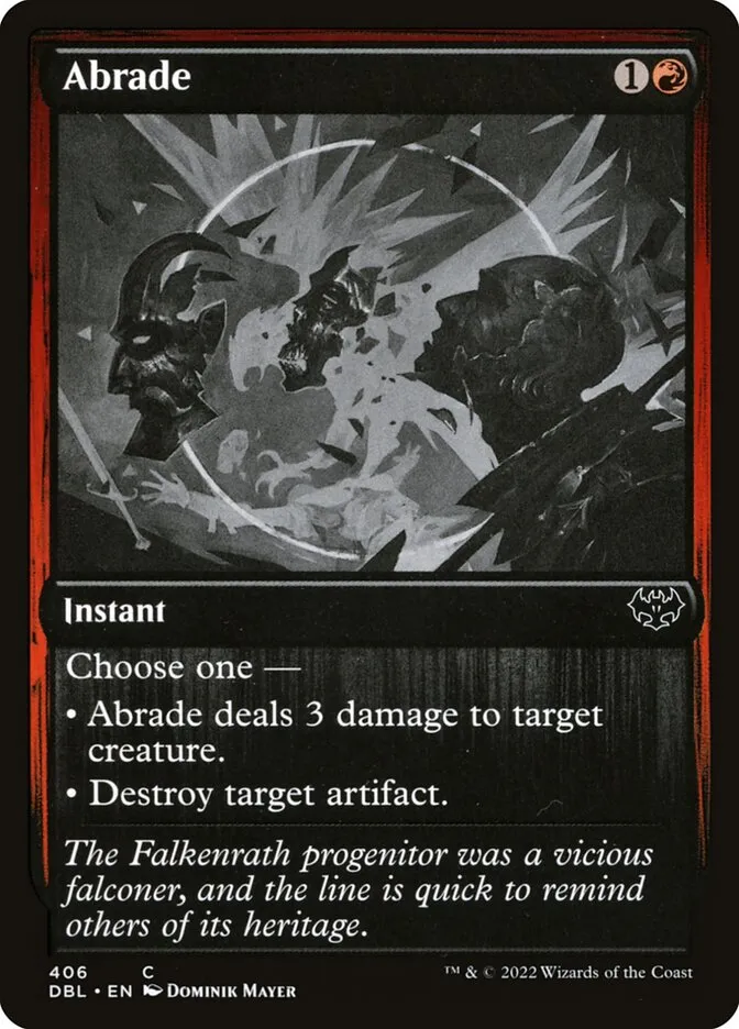 2022 Innistrad: Double Feature Abrade common #406 common card image