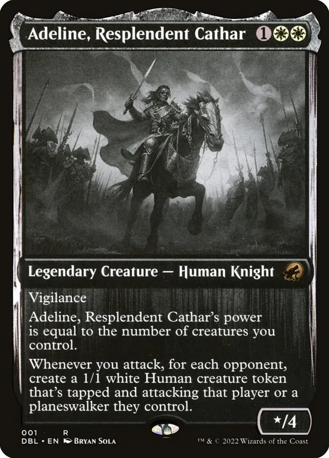 2022 Innistrad: Double Feature Adeline, Resplendent Cathar rare #1 rare card image
