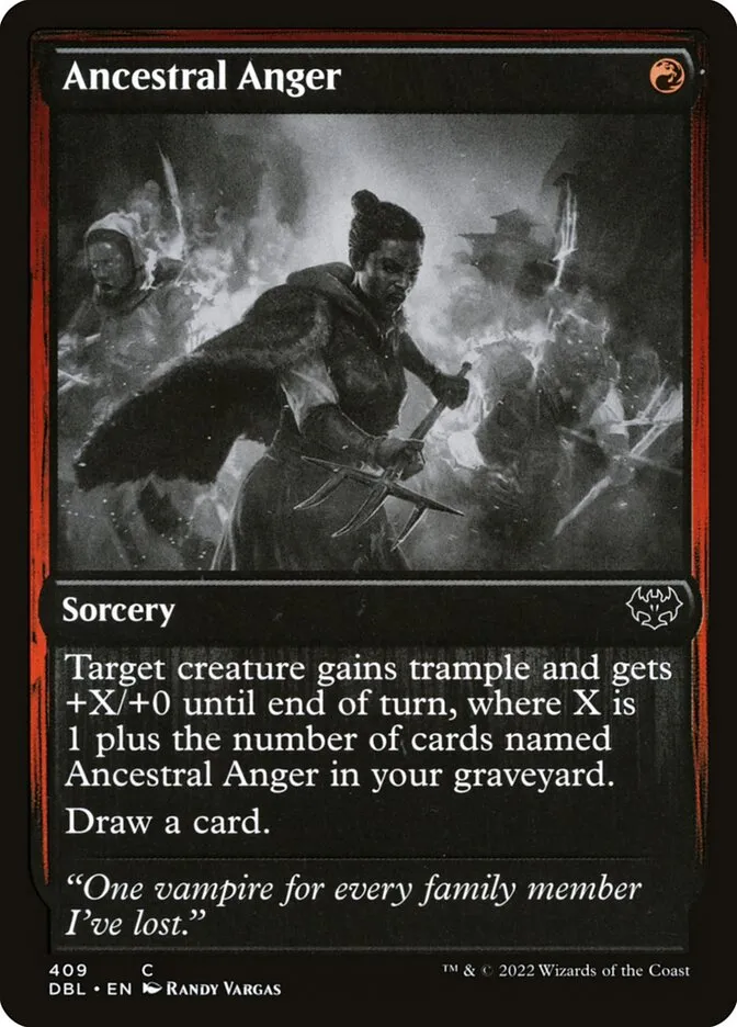 2022 Innistrad: Double Feature Ancestral Anger #409 common card image