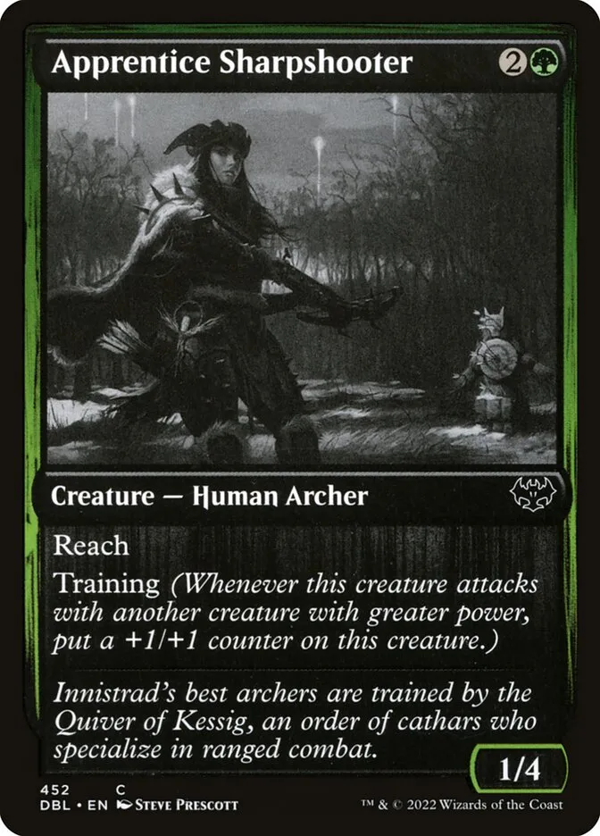 2022 Innistrad: Double Feature Apprentice Sharpshooter common #452 common card image