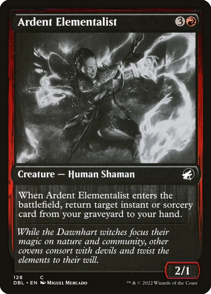 2022 Innistrad: Double Feature Ardent Elementalist common #128 common card image