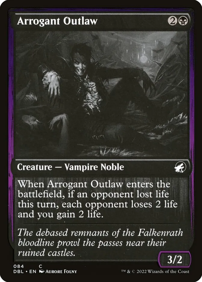 2022 Innistrad: Double Feature Arrogant Outlaw common #84 common card image