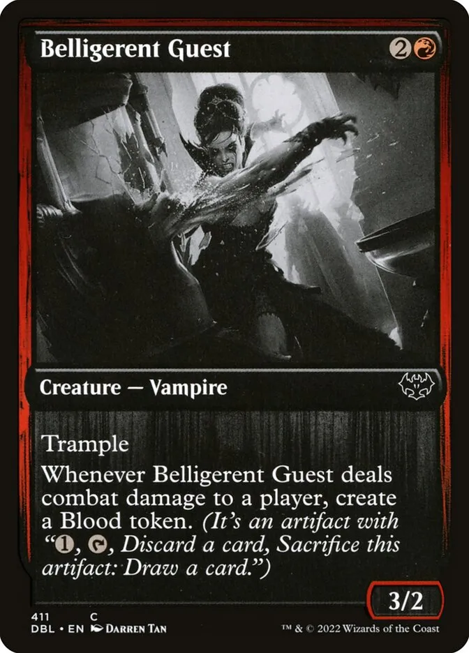 2022 Innistrad: Double Feature Belligerent Guest #411 common card image