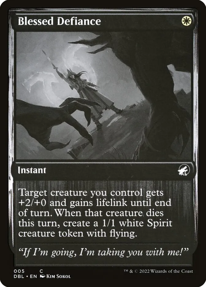 2022 Innistrad: Double Feature Blessed Defiance common #5 common card image