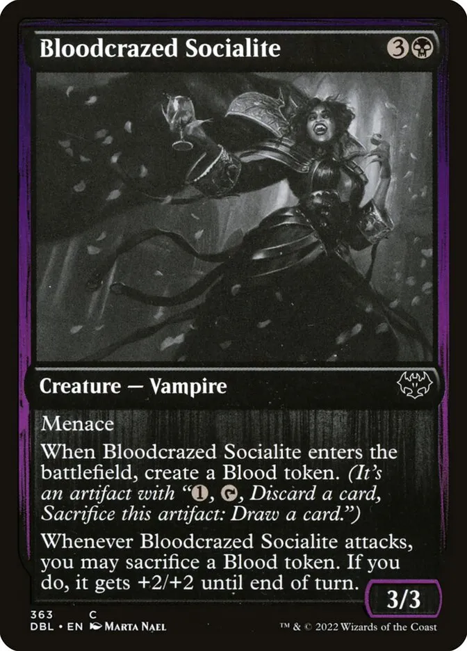 2022 Innistrad: Double Feature Bloodcrazed Socialite #363 common card image