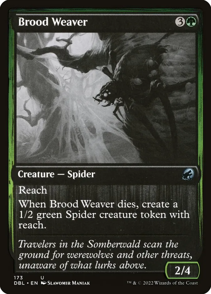 2022 Innistrad: Double Feature Brood Weaver #173 uncommon card image
