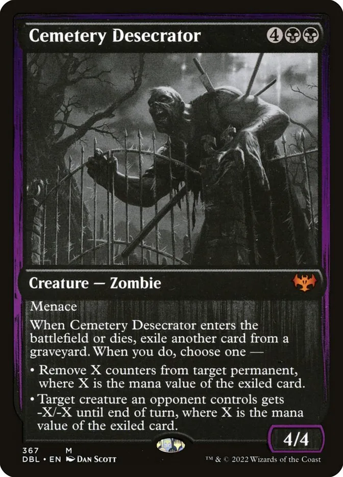 2022 Innistrad: Double Feature Cemetery Desecrator #367 mythic card image