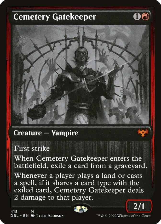 2022 Innistrad: Double Feature Cemetery Gatekeeper #415 mythic card image