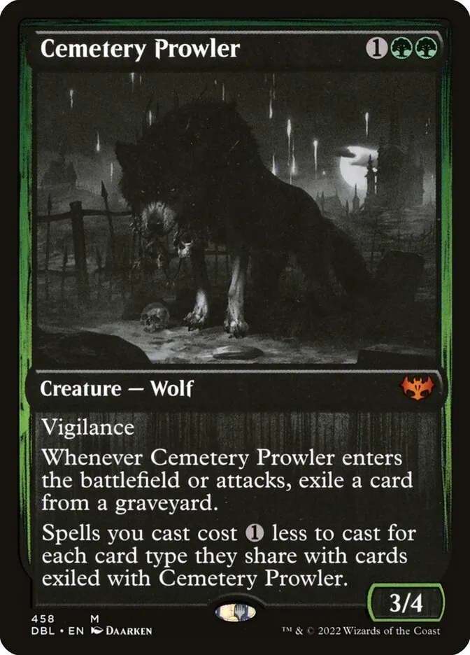 2022 Innistrad: Double Feature Cemetery Prowler #458 mythic card image