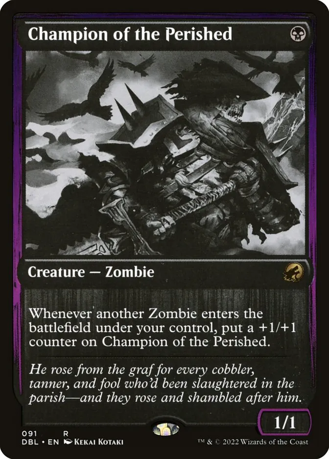 2022 Innistrad: Double Feature Champion of the Perished rare #91 rare card image
