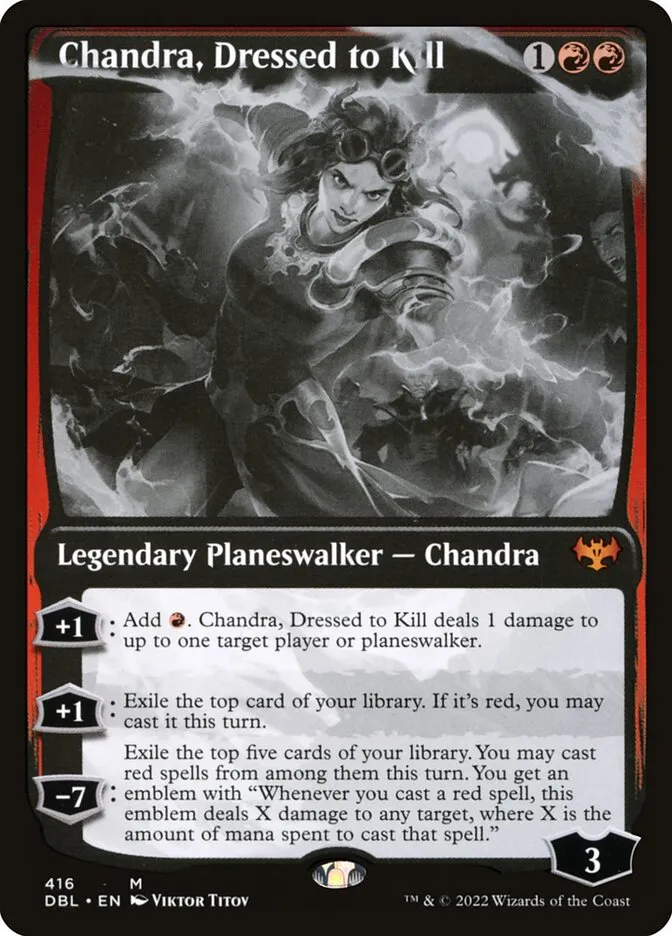 2022 Innistrad: Double Feature Chandra, Dressed to Kill [Foil] mythic #416 mythic card image