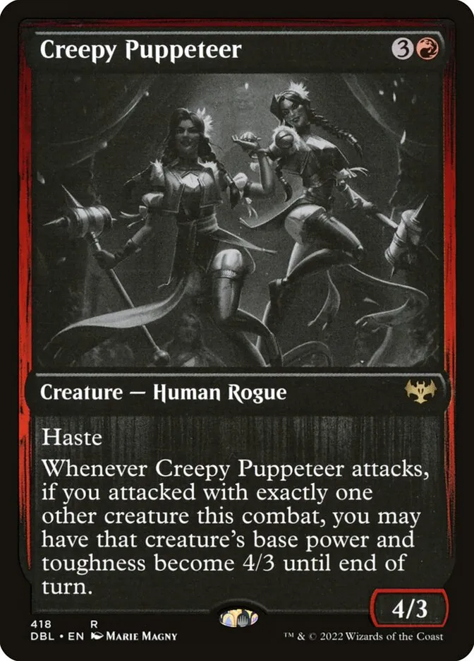 2022 Innistrad: Double Feature Creepy Puppeteer #418 rare card image