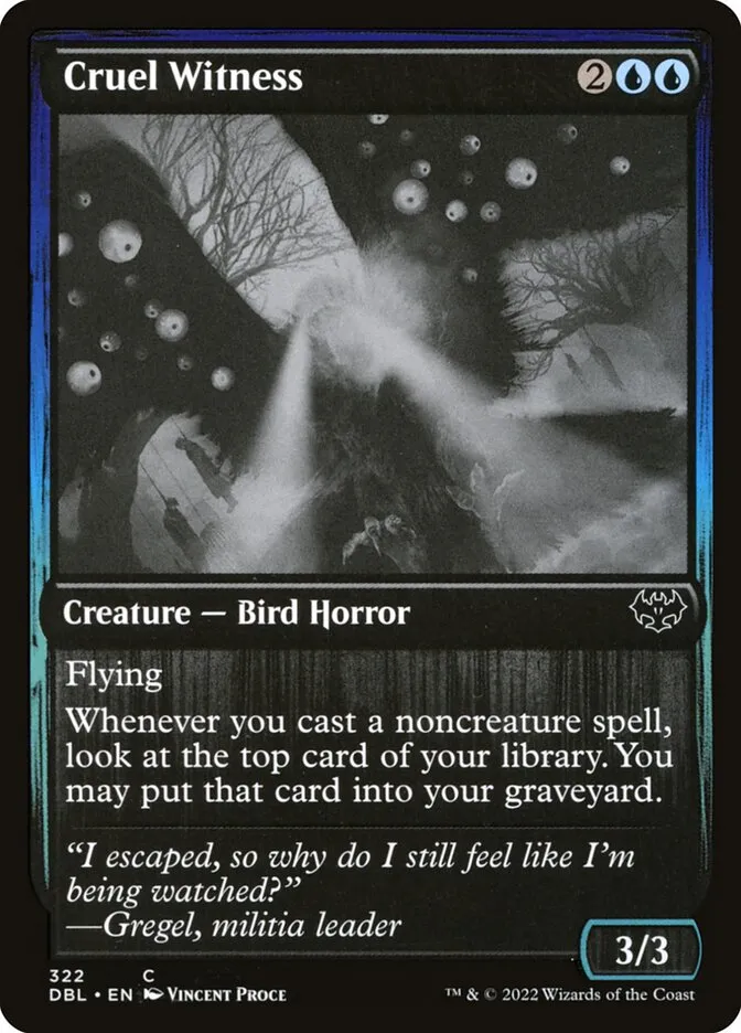 2022 Innistrad: Double Feature Cruel Witness #322 common card image