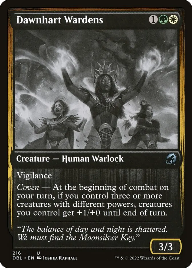 2022 Innistrad: Double Feature Dawnhart Wardens #216 uncommon card image