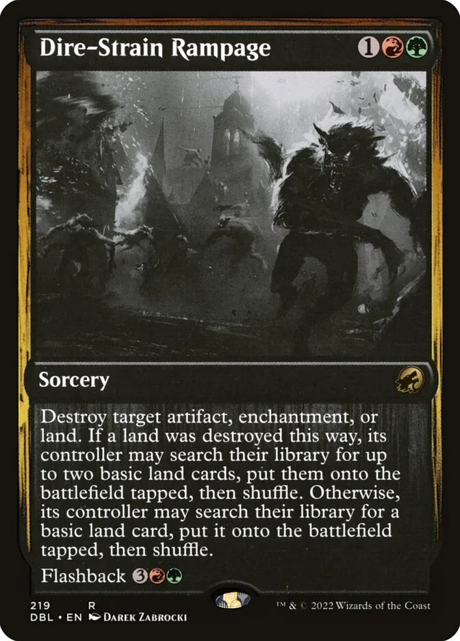 2022 Innistrad: Double Feature Dire-Strain Rampage #219 rare card image