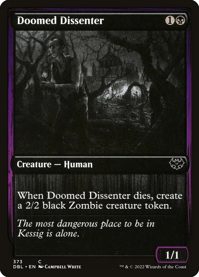 2022 Innistrad: Double Feature Doomed Dissenter common #373 common card image