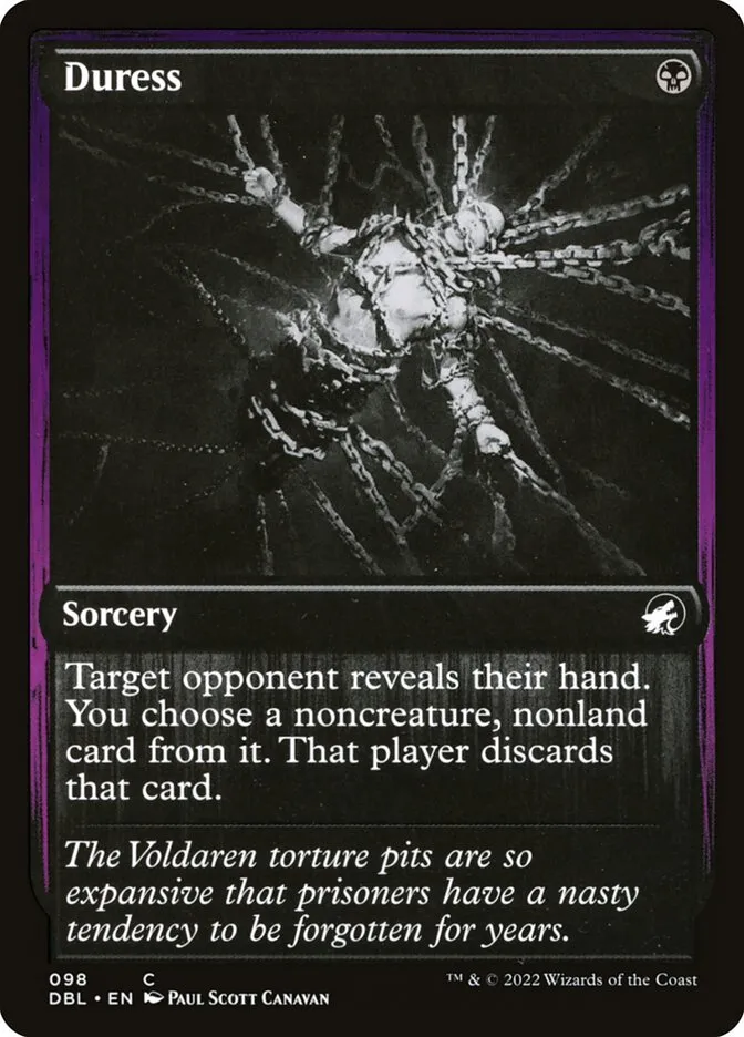 2022 Innistrad: Double Feature Duress common #98 common card image