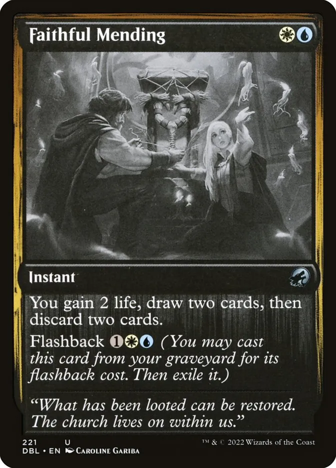 2022 Innistrad: Double Feature Faithful Mending #221 uncommon card image