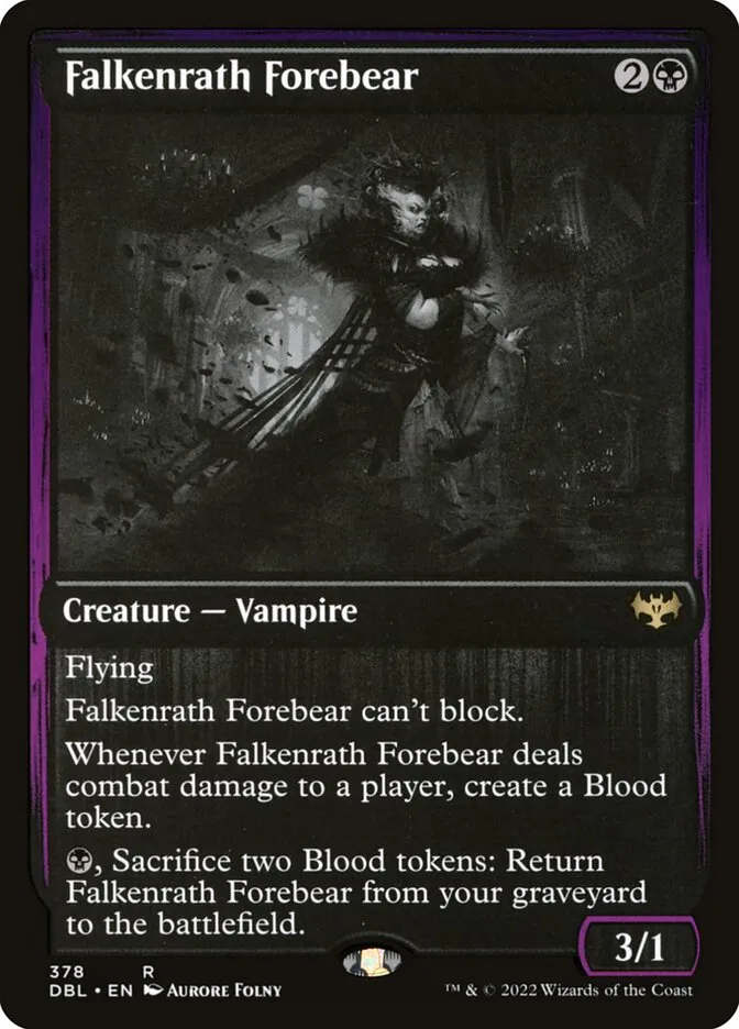 2022 Innistrad: Double Feature Falkenrath Forebear #378 rare card image
