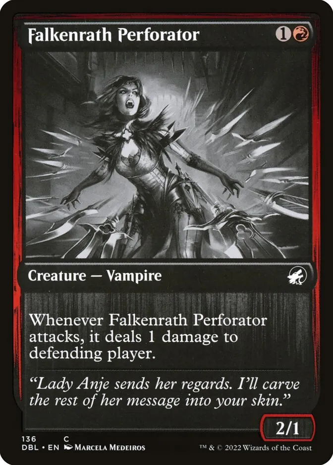 2022 Innistrad: Double Feature Falkenrath Perforator #136 common card image