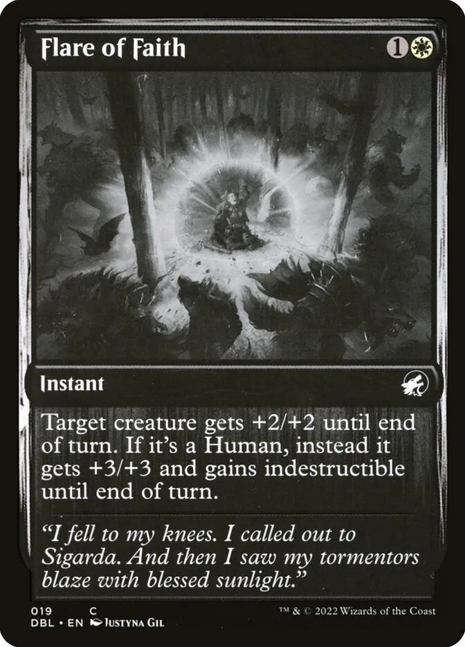2022 Innistrad: Double Feature Flare of Faith common #19 common card image