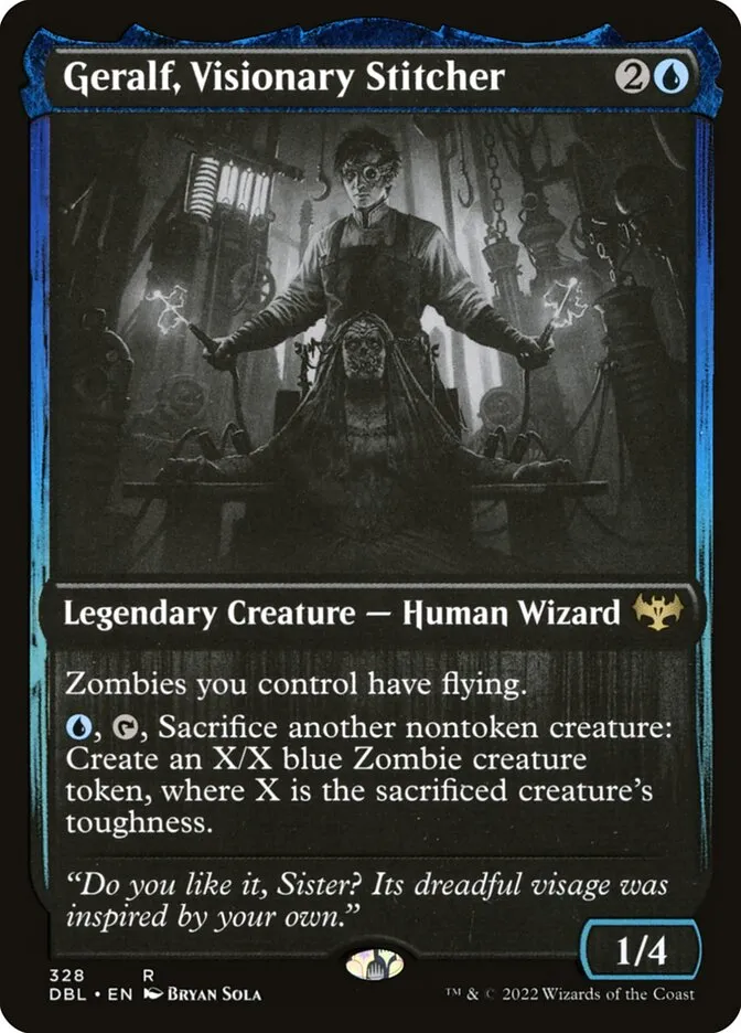 2022 Innistrad: Double Feature Geralf, Visionary Stitcher #328 rare card image