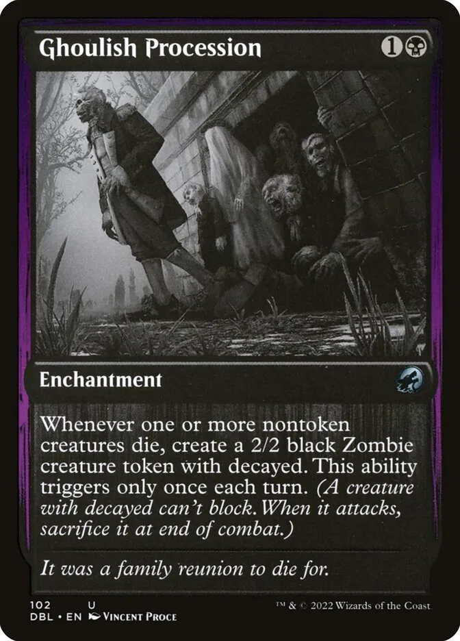 2022 Innistrad: Double Feature Ghoulish Procession uncommon #102 uncommon card image