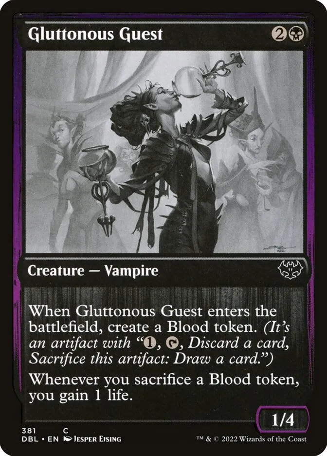 2022 Innistrad: Double Feature Gluttonous Guest common #381 common card image