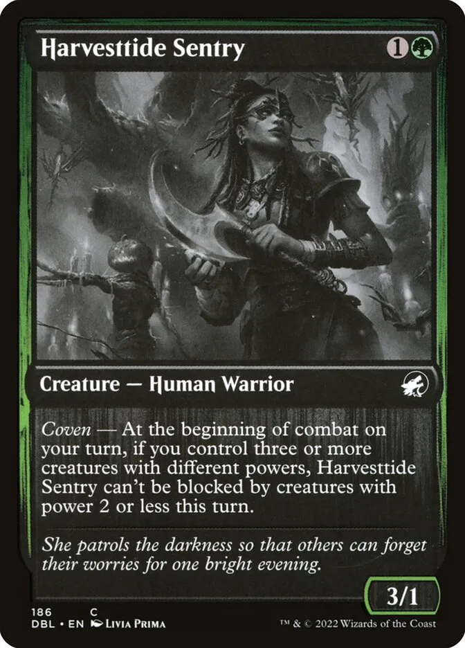 2022 Innistrad: Double Feature Harvesttide Sentry #186 common card image