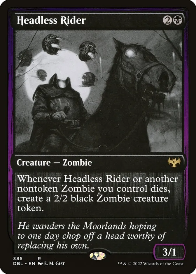 2022 Innistrad: Double Feature Headless Rider [Foil] rare #385 rare card image