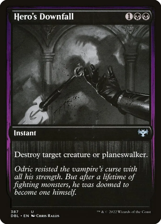 2022 Innistrad: Double Feature Hero's Downfall uncommon #387 uncommon card image