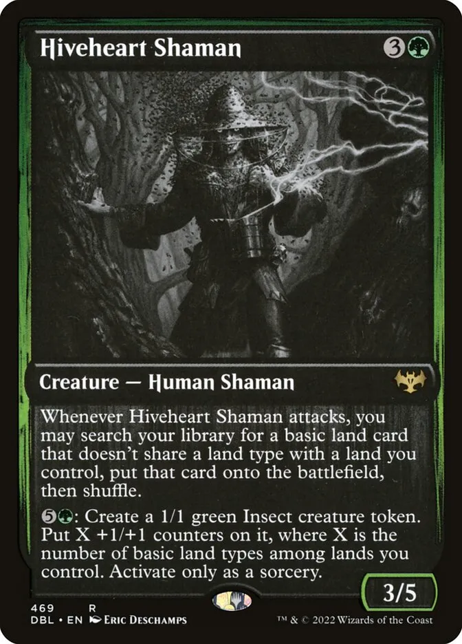 2022 Innistrad: Double Feature Hiveheart Shaman #469 rare card image