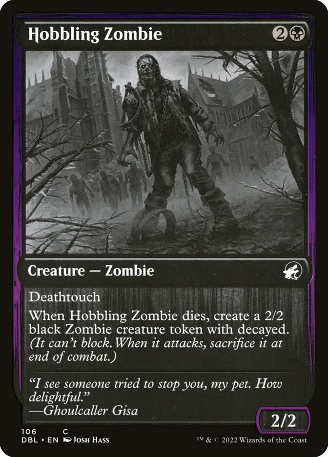 2022 Innistrad: Double Feature Hobbling Zombie #106 common card image