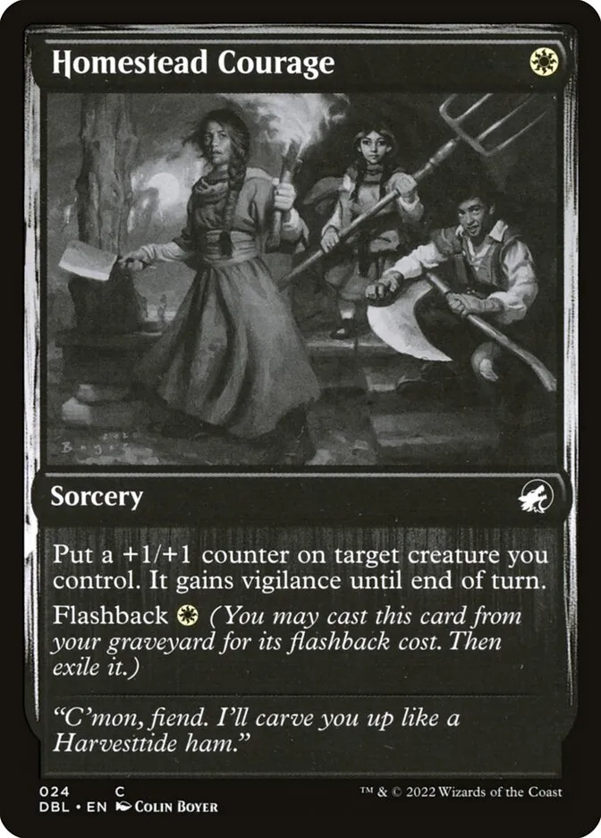 2022 Innistrad: Double Feature Homestead Courage common #24 common card image