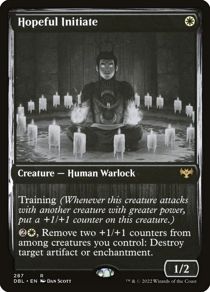 2022 Innistrad: Double Feature Hopeful Initiate #287 rare card image