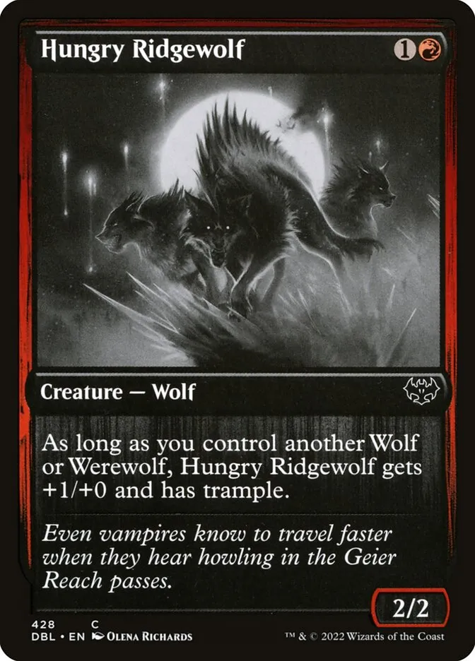 2022 Innistrad: Double Feature Hungry Ridgewolf common #428 common card image