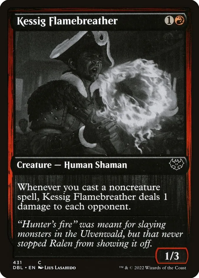 2022 Innistrad: Double Feature Kessig Flamebreather [Foil] common #431 common card image