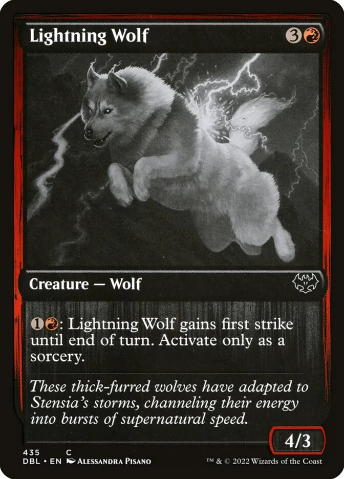 2022 Innistrad: Double Feature Lightning Wolf common #435 common card image