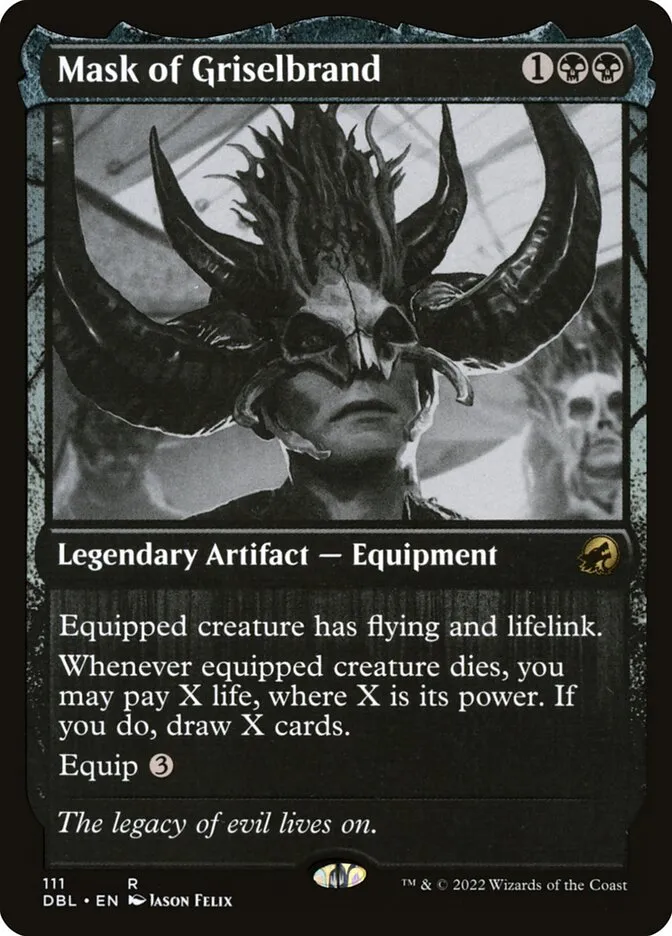 2022 Innistrad: Double Feature Mask of Griselbrand [Foil] rare #111 rare card image