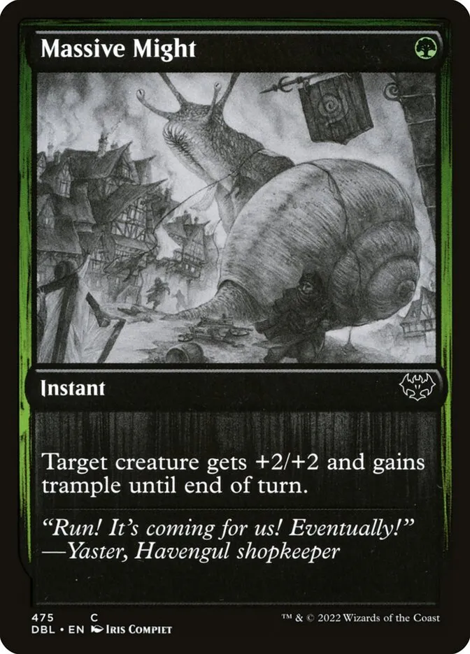 2022 Innistrad: Double Feature Massive Might common #475 common card image