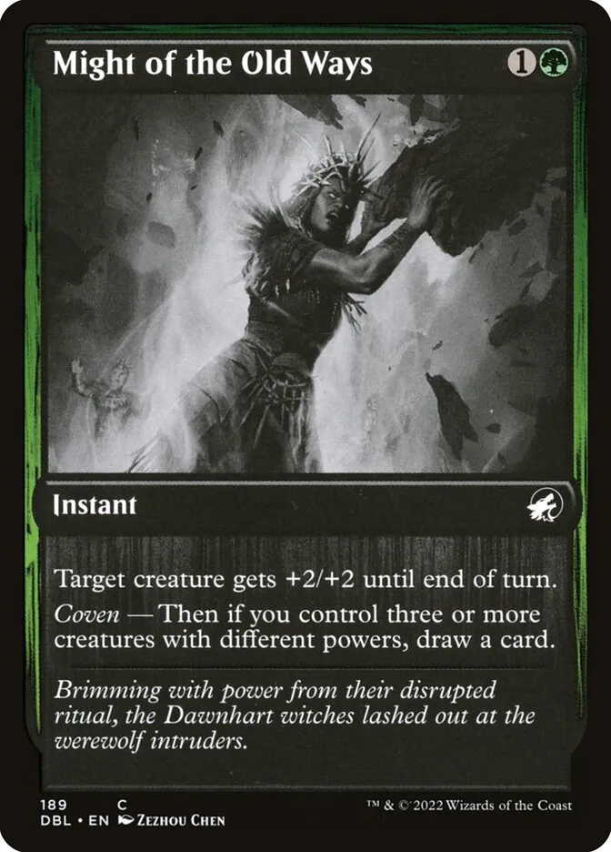 2022 Innistrad: Double Feature Might of the Old Ways #189 common card image