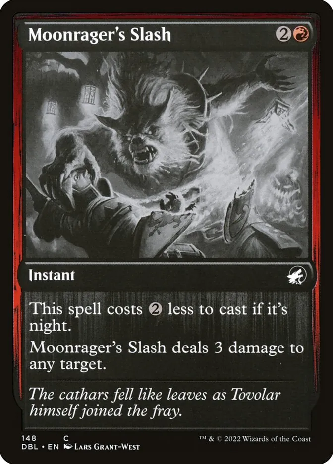 2022 Innistrad: Double Feature Moonrager's Slash common #148 common card image