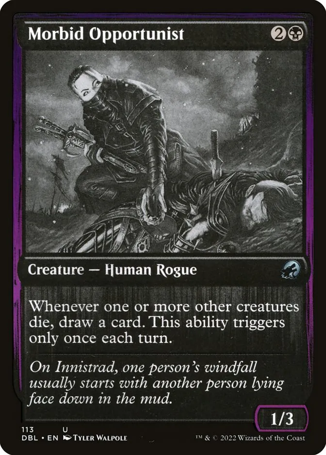 2022 Innistrad: Double Feature Morbid Opportunist #113 uncommon card image