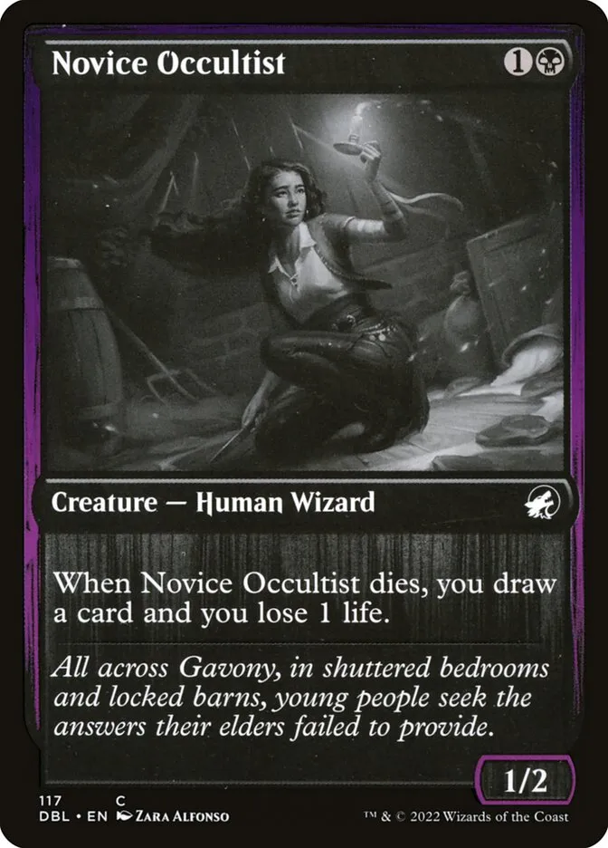 2022 Innistrad: Double Feature Novice Occultist #117 common card image