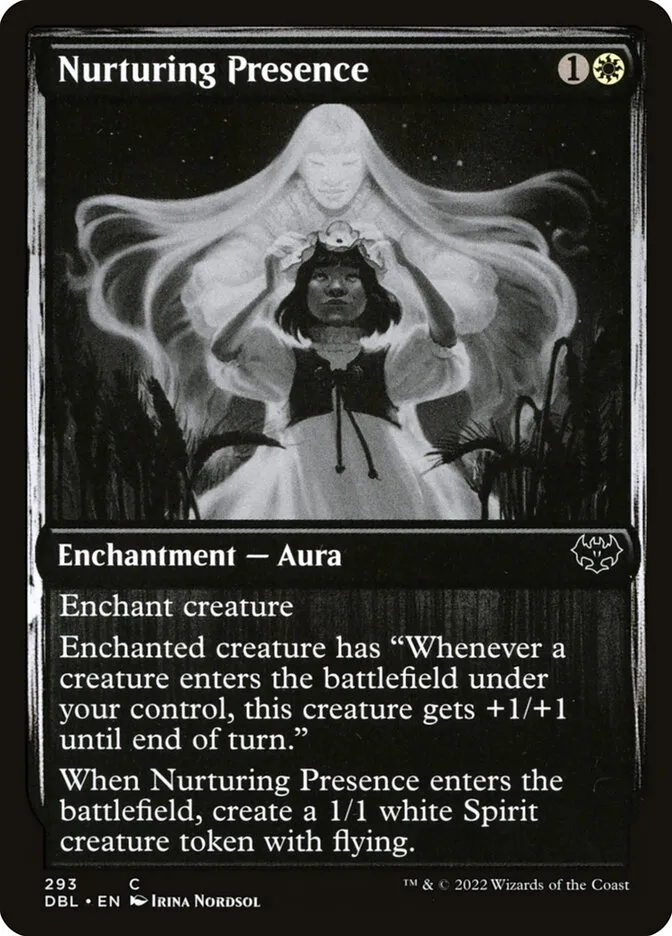 2022 Innistrad: Double Feature Nurturing Presence common #293 common card image