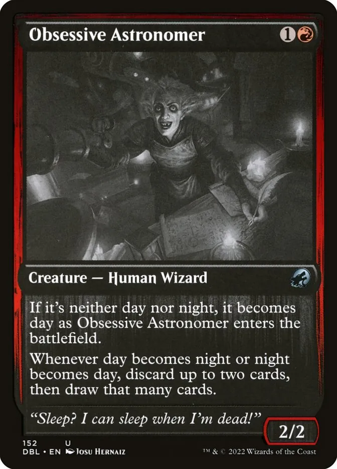 2022 Innistrad: Double Feature Obsessive Astronomer #152 uncommon card image